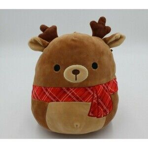 8” Dawn the Fawn Squishmallow Kellytoy Squishy Plush Brown/Tan Squeaker Holiday